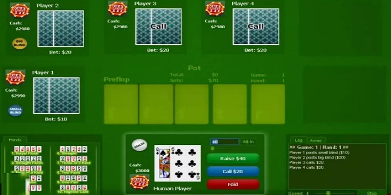 Một số cửa cược phổ biến trong trò chơi trực tuyến Poker