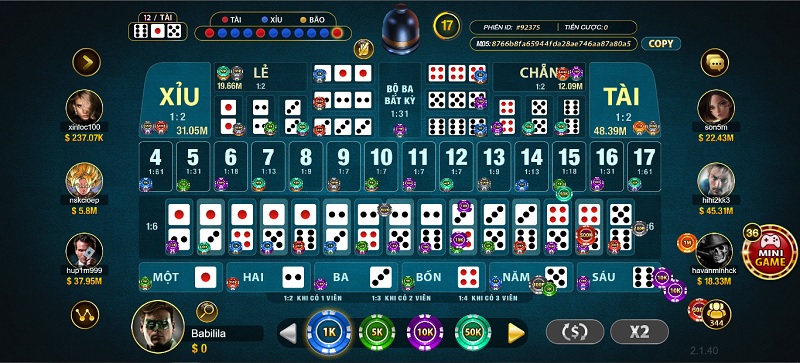 Người chơi được phép tự do lựa chọn các kiểu cược riêng khi chơi